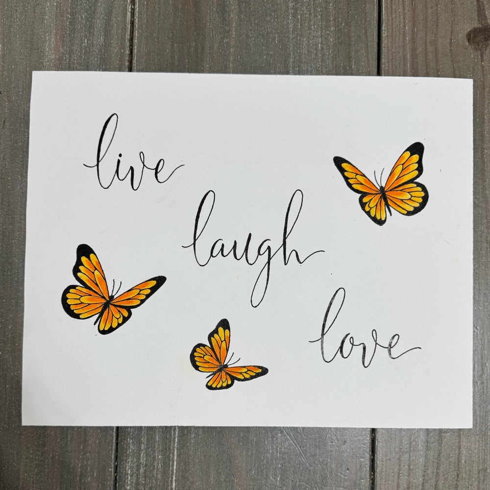 Butterfly Wall Art Decor - Live Laugh Love